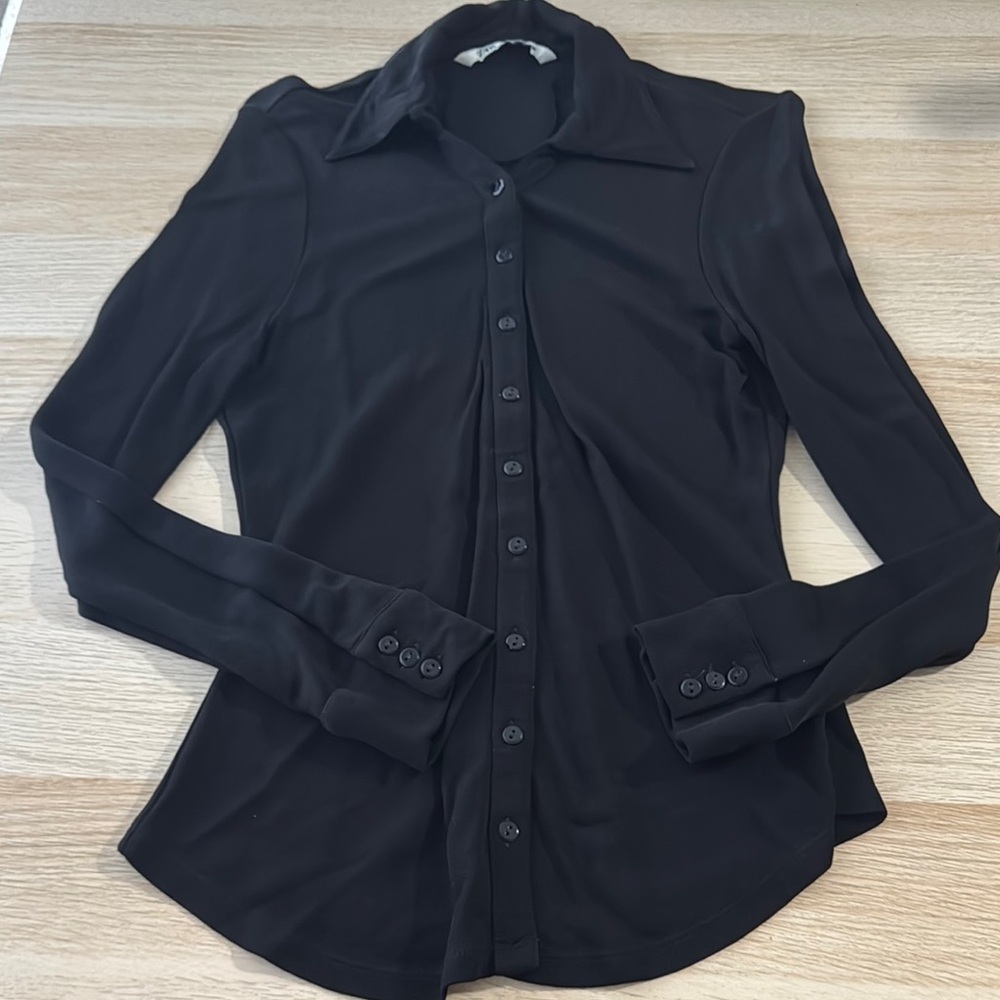 Zara Classic Black Long Sleeve Shirt